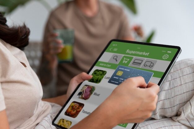 Free photo close up on person doing online shopping