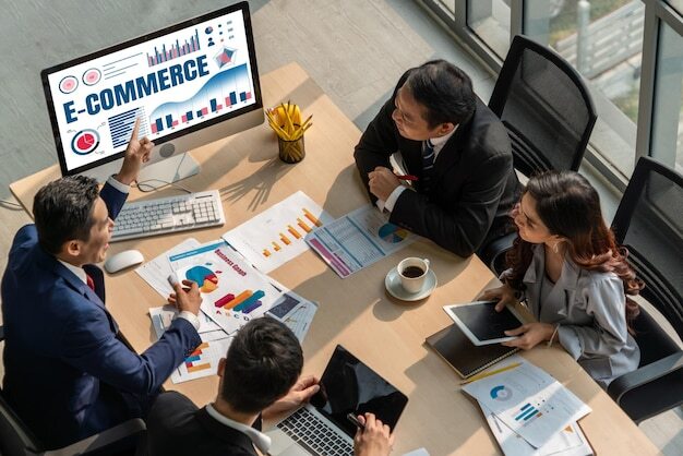 Photo ecommerce data software provide modish dashboard for sale analysis