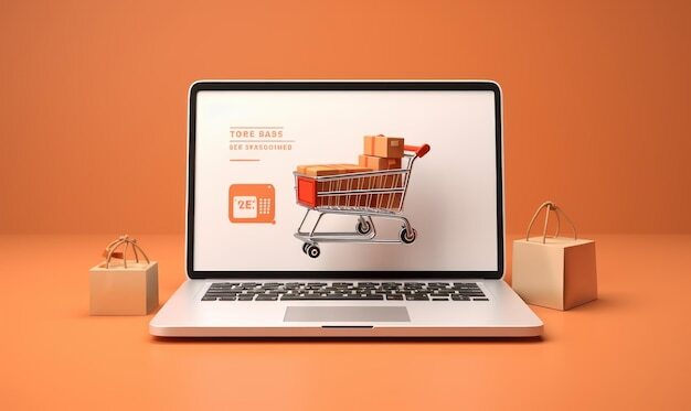Photo online shopping background generative ai
