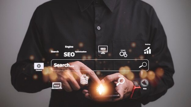 Photo seo search engine optimization digital online marketing andinetrmet technology concept